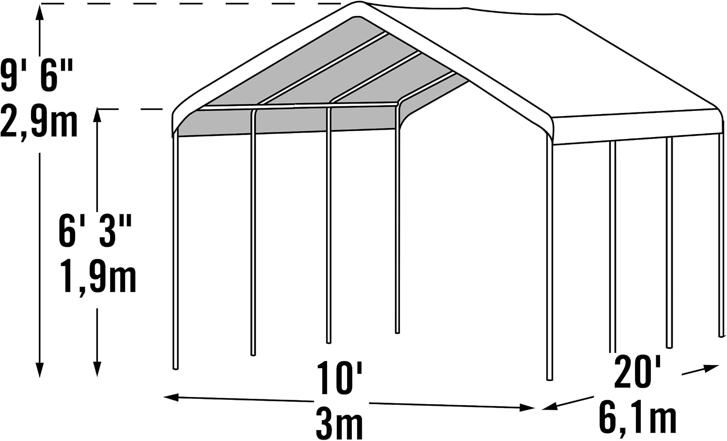 ShelterLogic 10' x 10' MaxAP Canopy Series Compact Outdoor Easy to Assemble Steel Metal Frame Canopy with 50+ UPF Sun Protection and Waterproof Cover, White, 23521
