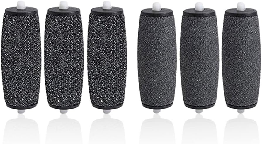 6 Pack Callus Remover Roller,Replacement Roller for Electronic Foot File Refill -3 Extra Coarse & 3 Regular Coarse