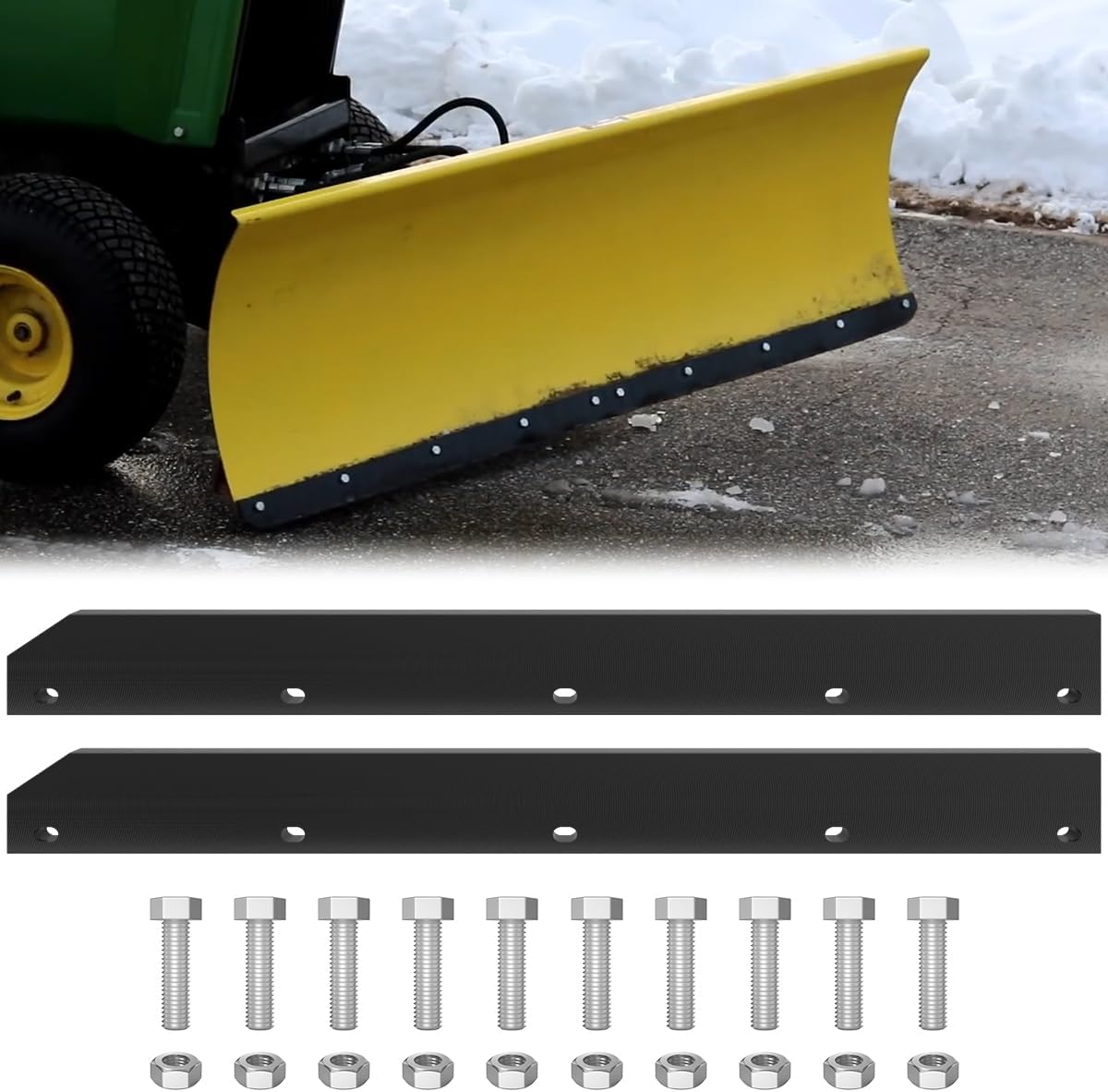 1/2" Poly Cutting Edge Scraper Bar For John Deere 54" Blade M75679 | Fits For John Deere 54" Front Mount Snow Blade Replaces M75679 Two-Part