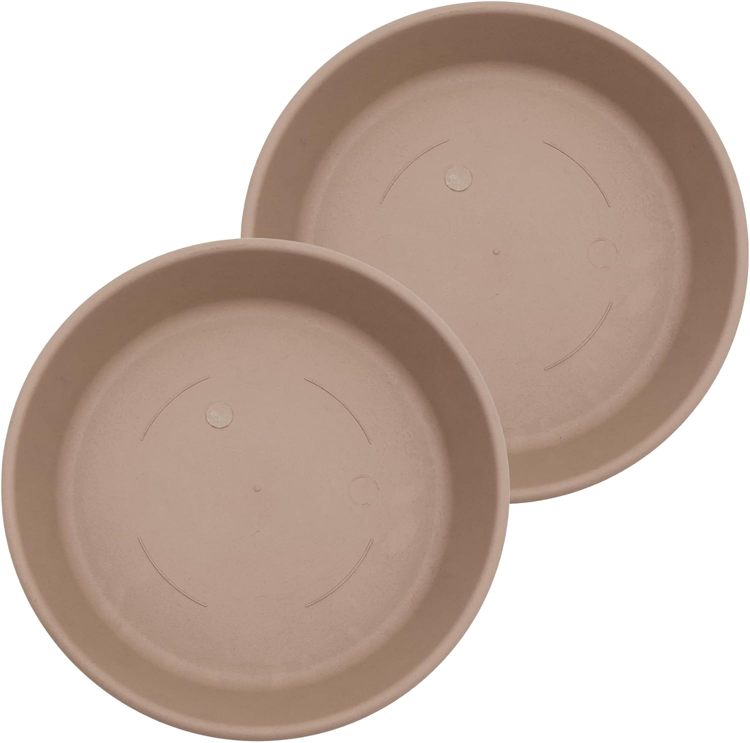 The HC Companies 14 Inch Round Plastic Classic Plant Saucer - Indoor Outdoor Plant Trays for Pots - 14"x14"x2.5" Sandstone