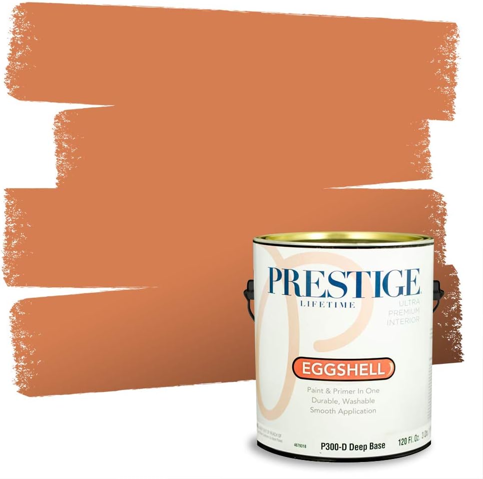 PRESTIGE Paints Exterior Paint and Primer In One, 1-Gallon, Semi-Gloss, Comparable Match of Sherwin Williams* Captivating Cream*