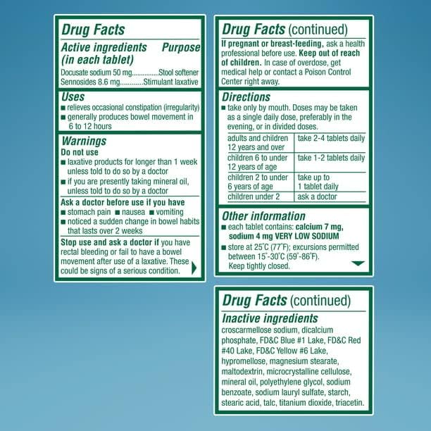 Colace 2-in-1 Stool Softener Plus Stimulant Laxative Tablets, 60 Count