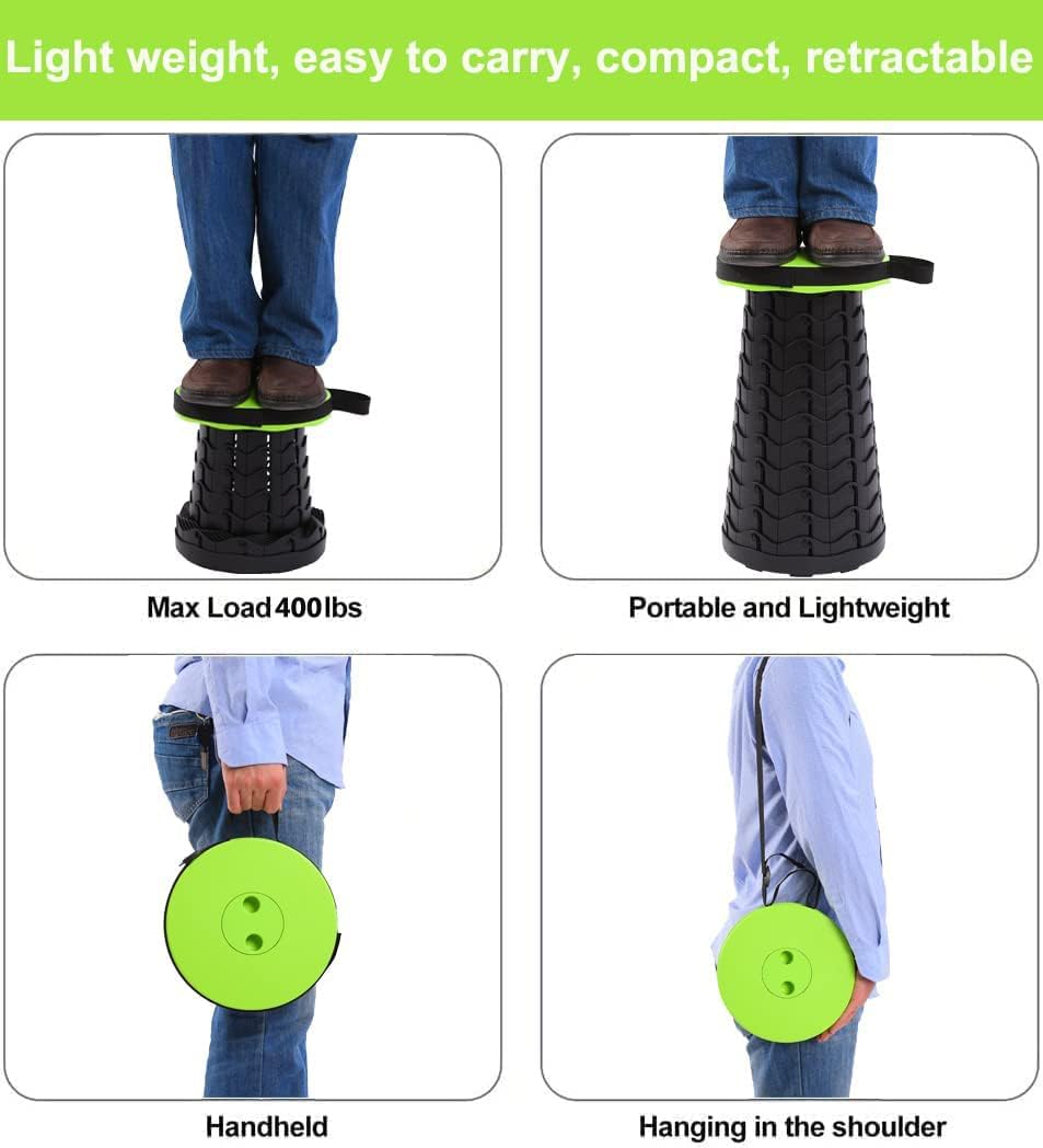 Fishboy Collapsible Stool for Adults, Portable Folding Camping Seat, 400lbs