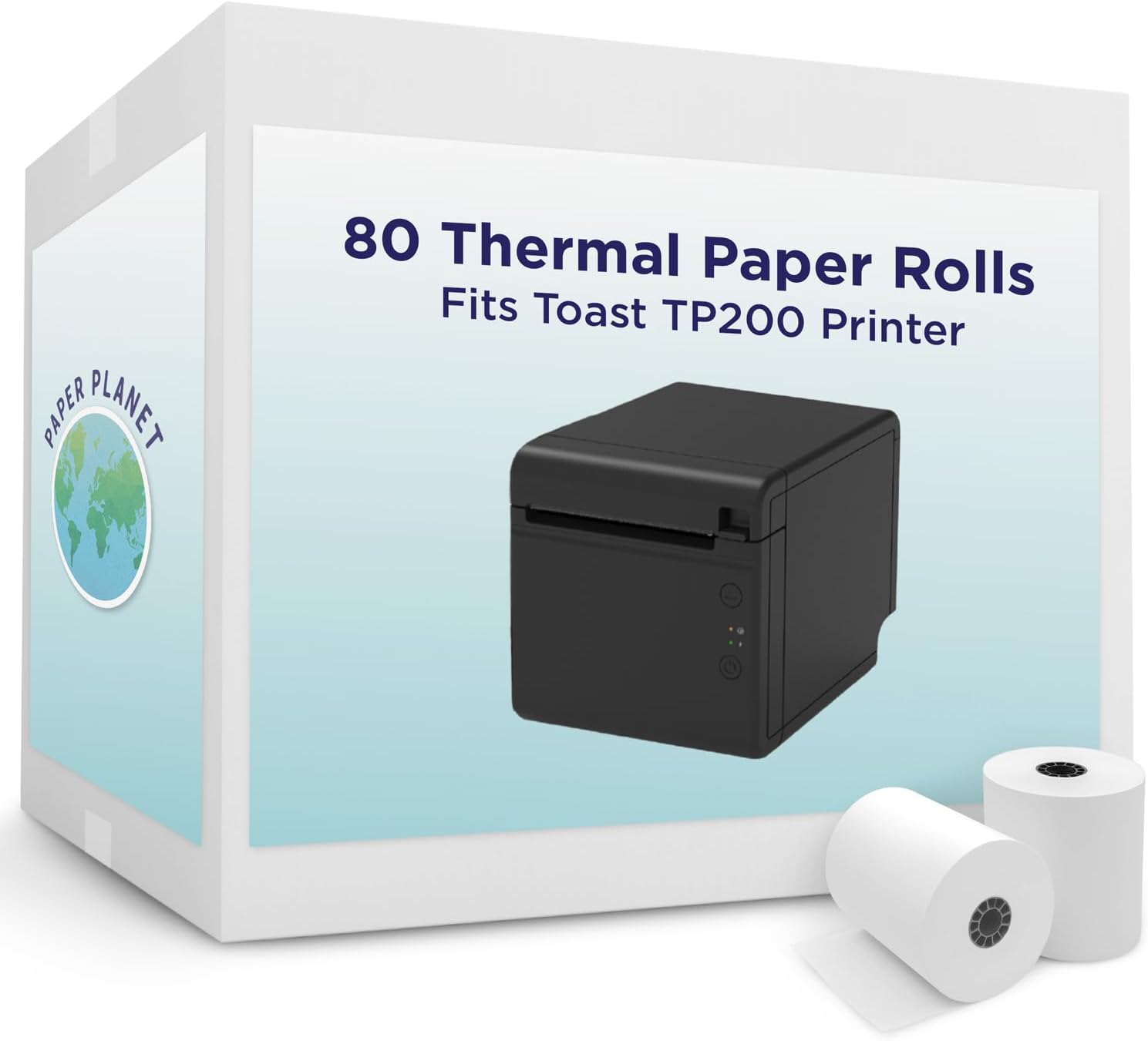 PaperPlanet Thermal Paper for Toast TP200 Printer | 20 Rolls | Thermal Receipt Paper, Compatible with Toast TP200 Printer