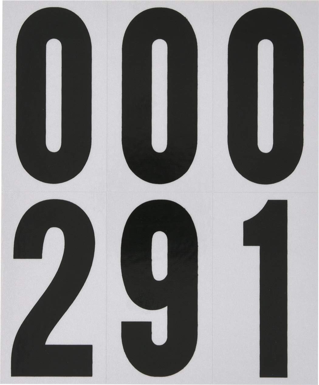 Hillman Reflective Adhesive Mailbox Number Pack, 3", Black and White 843445 | Square-cut vinyl, Self-adhesive reflective numbers for mailboxes, doors