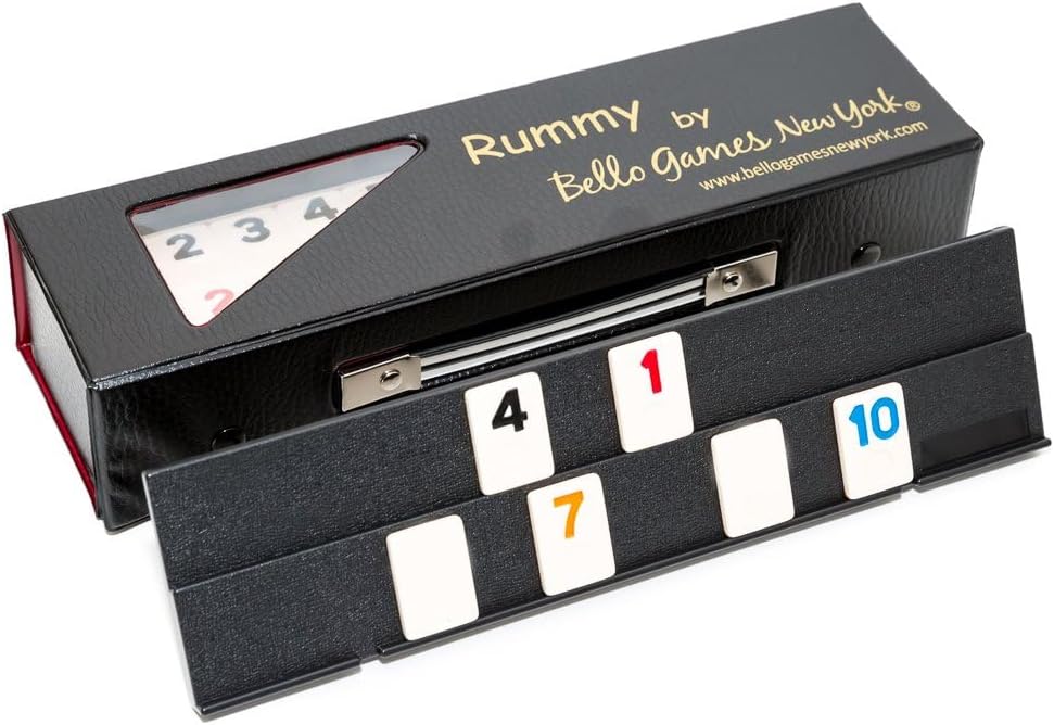 Bello Games Ninth Avenue Rummy Set Large Engraved Numbers in a Black Vinyl Case