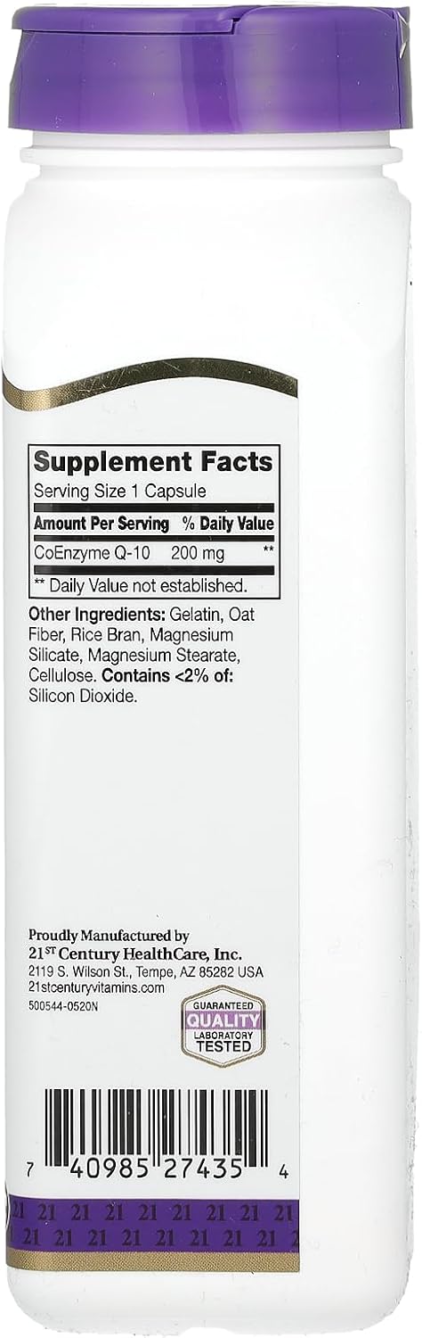 21st Century CoQ10 200mg Softgels, Heart & Antioxidant, 90 Count | Coenzyme Q10 200 mg Fast-Release Liquid Softgels, Heart Health & Antioxidant Support, Gluten Free, No Artificial Colors