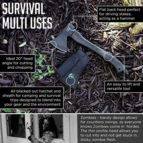 Camping Axe - Camping Hatchet with Sheath -Survival Throwing Axe - Survival Hatchets for Camping and Chopping Wood - Tactical and Survival Hatchet