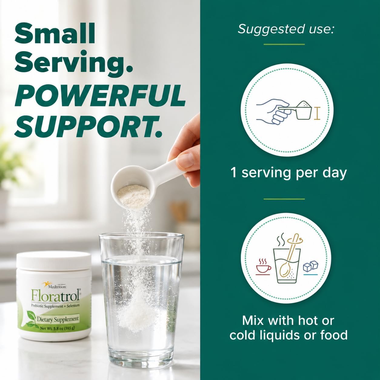 Medtrition Floratrol™ Prebiotic Fiber Powder for Digestive Health – Bimuno® GOS Prebiotic + Selenium – Supports Gut Health & Regularity –