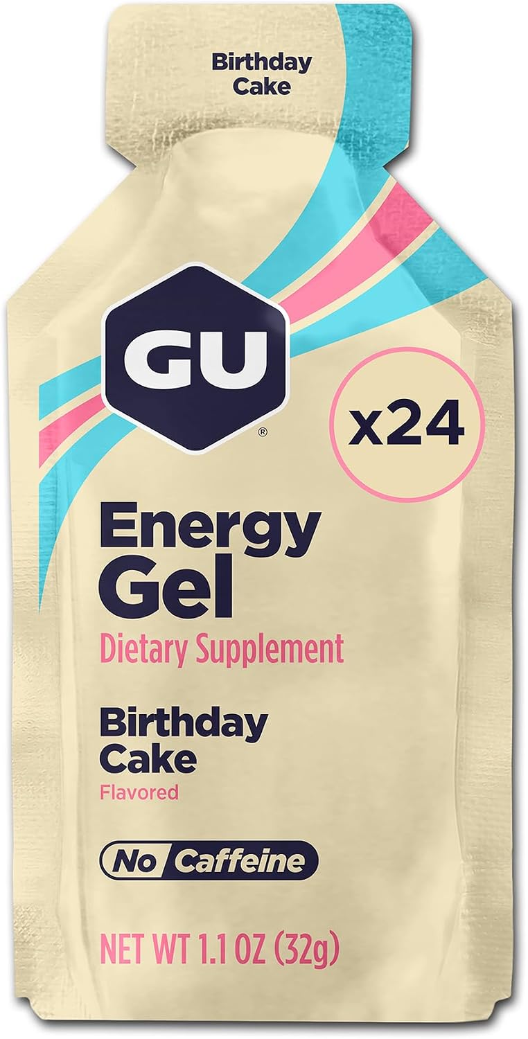 GU Energy Original Sports Nutrition Energy Gel, Vegan and Dairy-Free On-the-Go Energy for Any Workout, Vanilla Bean, 8-Count