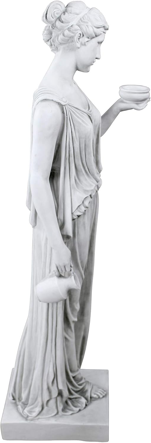 Design Toscano KY71304 Hebe Greek Woman Patron of Youth Indoor/Outdoor Garden Statue, Large Size, 10 inches Wide, 32 inches Tall, Handcast Polyresin, Antique Stone Finish