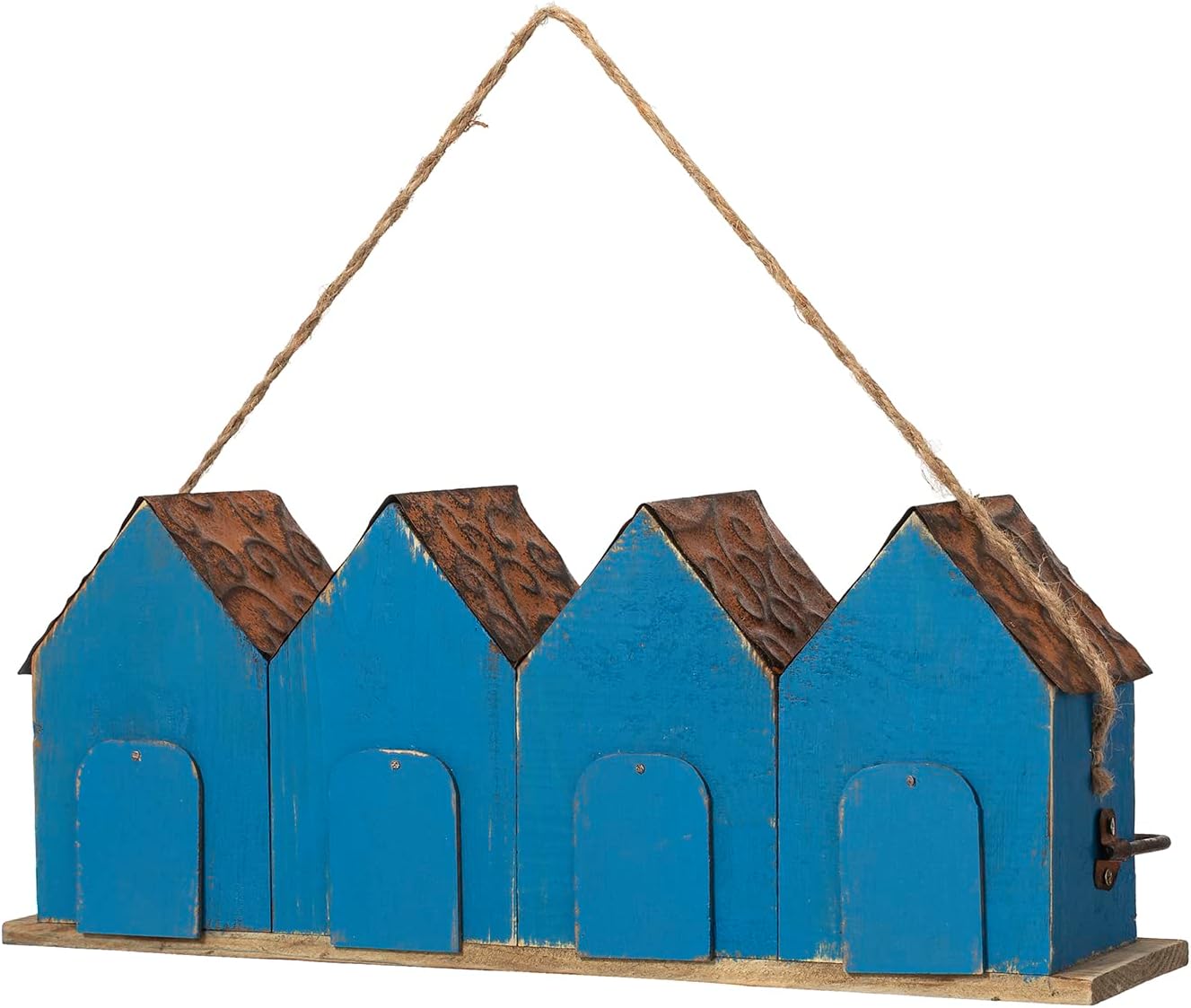 Glitzhome Bird Houses for Outside,10" H Rustic Wooden Bird House Garden Distressed Decorative Birdhouse for Outdoors, Hanging Birdhouse for Bluebird Hummingbird Wren Finch Cardinals Cedar