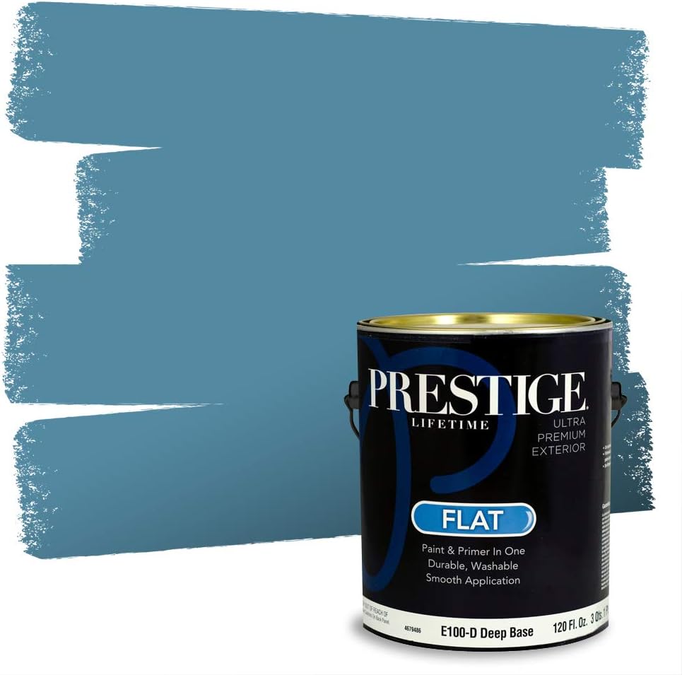 Prestige Paints E400-P-SW6506 Exterior Paint and Primer in One, 1-Gallon, Satin, Comparable Match of Sherwin Williams Vast, 1 Gallon, SW45-Vast Sky