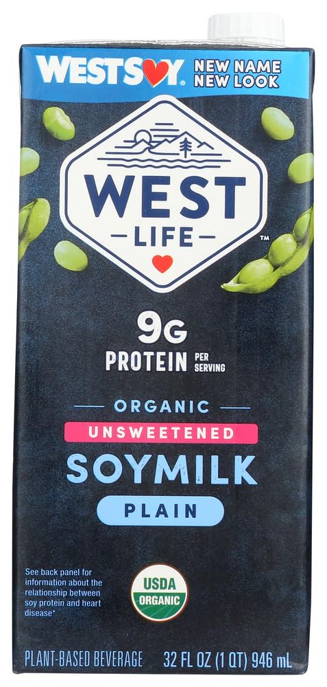 Westsoy Soymilk Unsweetened Organic, Gluten Free, 32-ounce box (pack of 2)