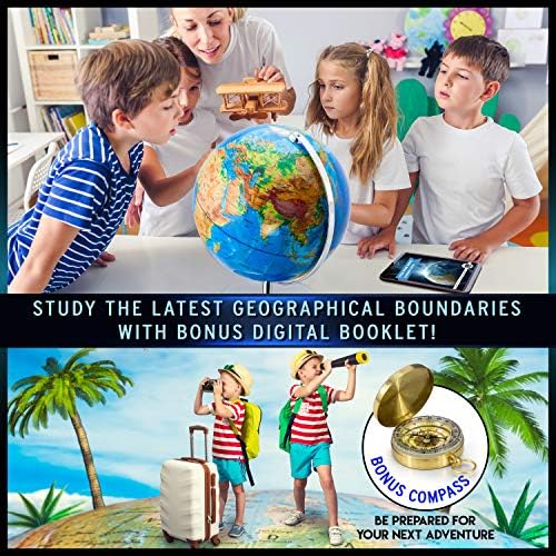 13” Illuminated Constellation World Globe for Kids & Adults