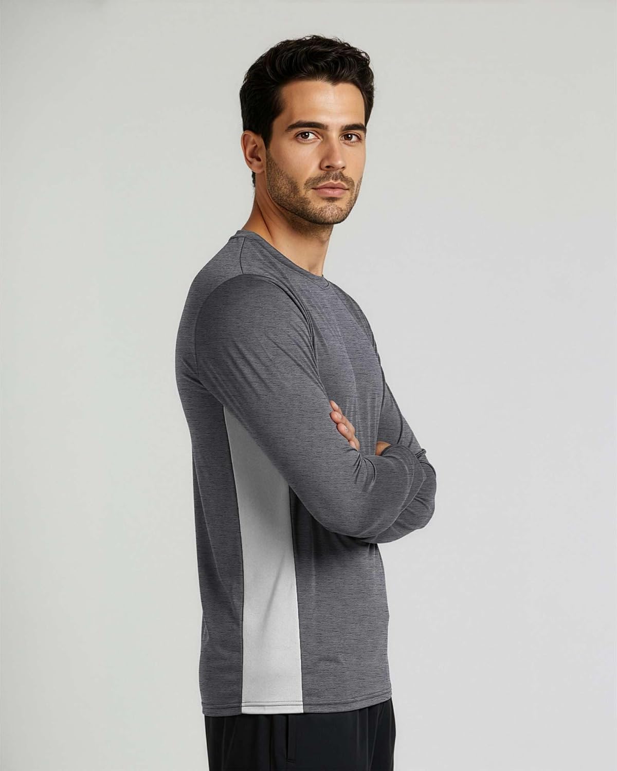 4 Pack Men's Dry Fit Long Sleeve Workout Shirts Gym Athletic Tee Fishing
