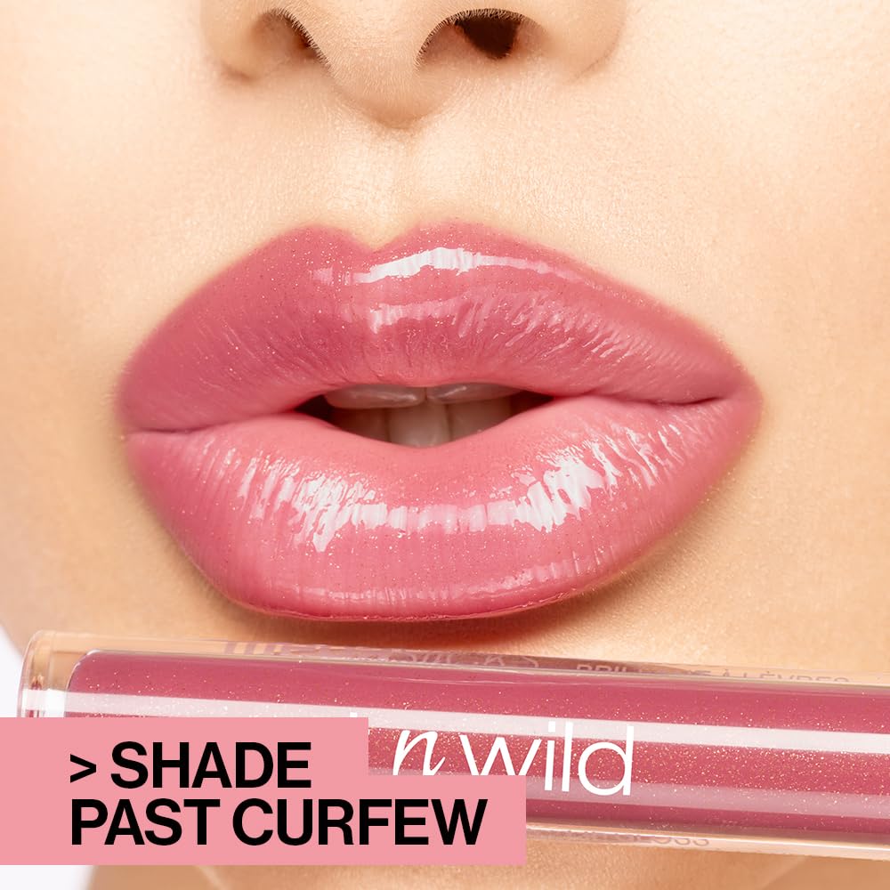 wet n wild MegaSlicks Lip Gloss, Ultra-Glossy, Vitamin-E Enriched, Ultra-Gloss High Shine Moisturizing, Cruelty-Free & Vegan - Bronze Berry