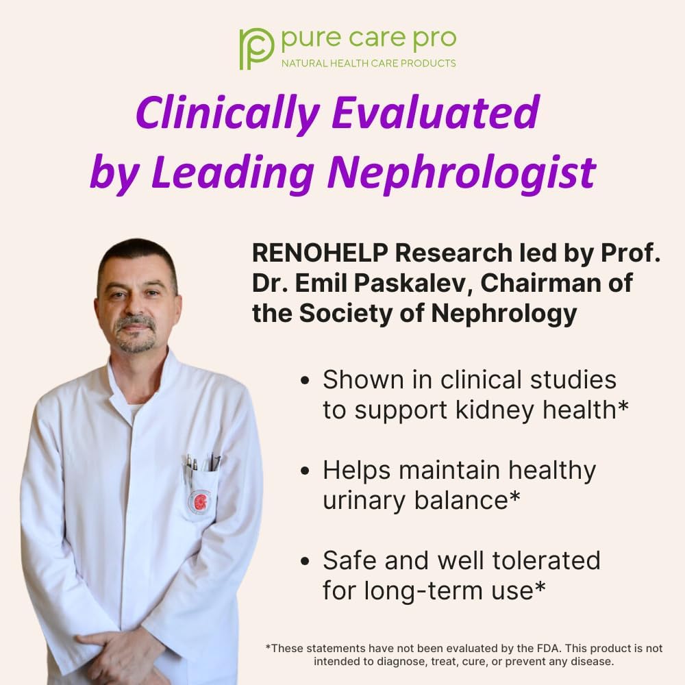 Renohelp Powerful All-Natural Kidney Support Supplement for Healthy Kidney Function, Creatinine Levels and Glomerular Filtration
