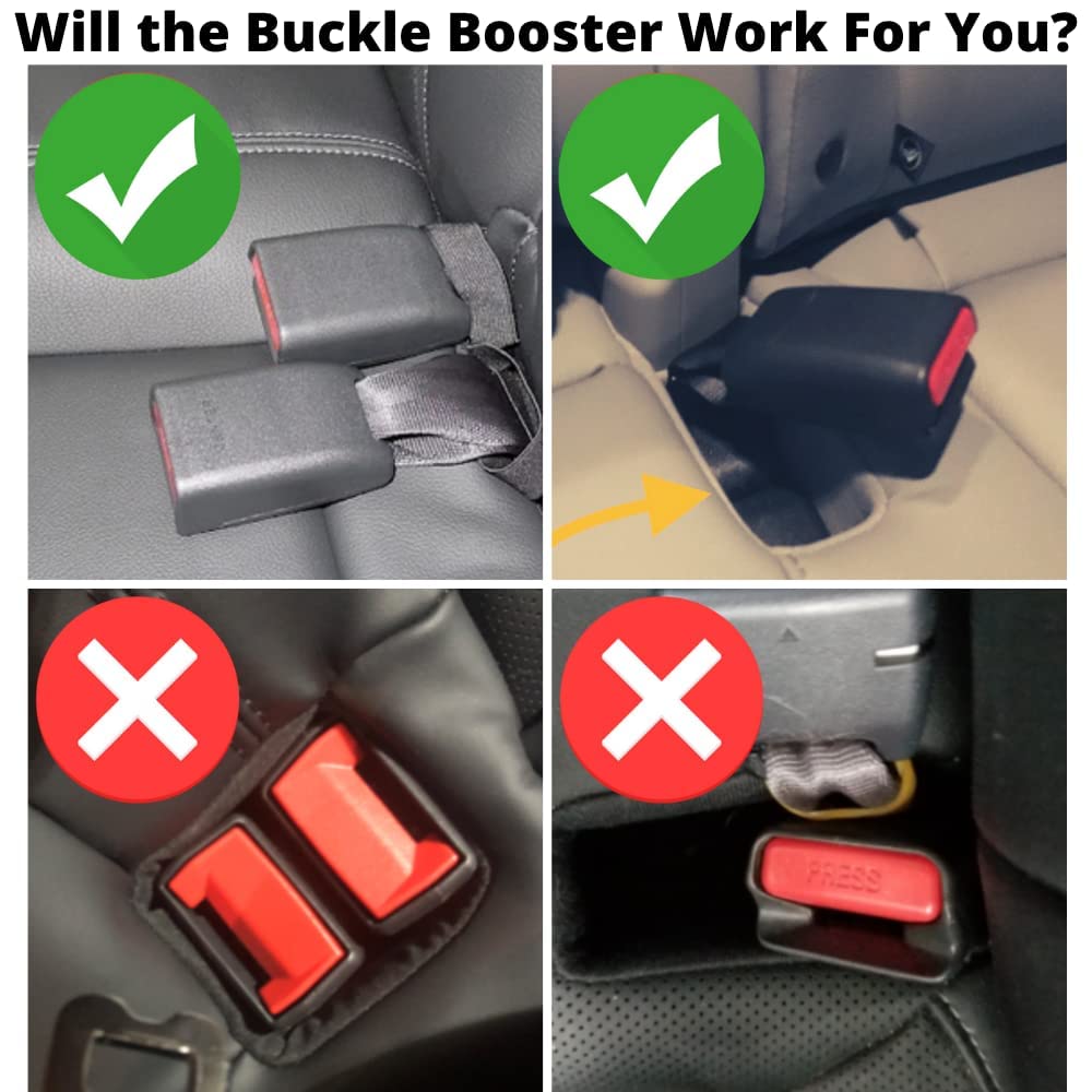 2-PACK NEW Silicone Seat Belt Buckle Booster (BPA Free) - Raises Rear Seat Belts For Easy Access - Stop Fishing for Buried Back Seat Belts - Makes