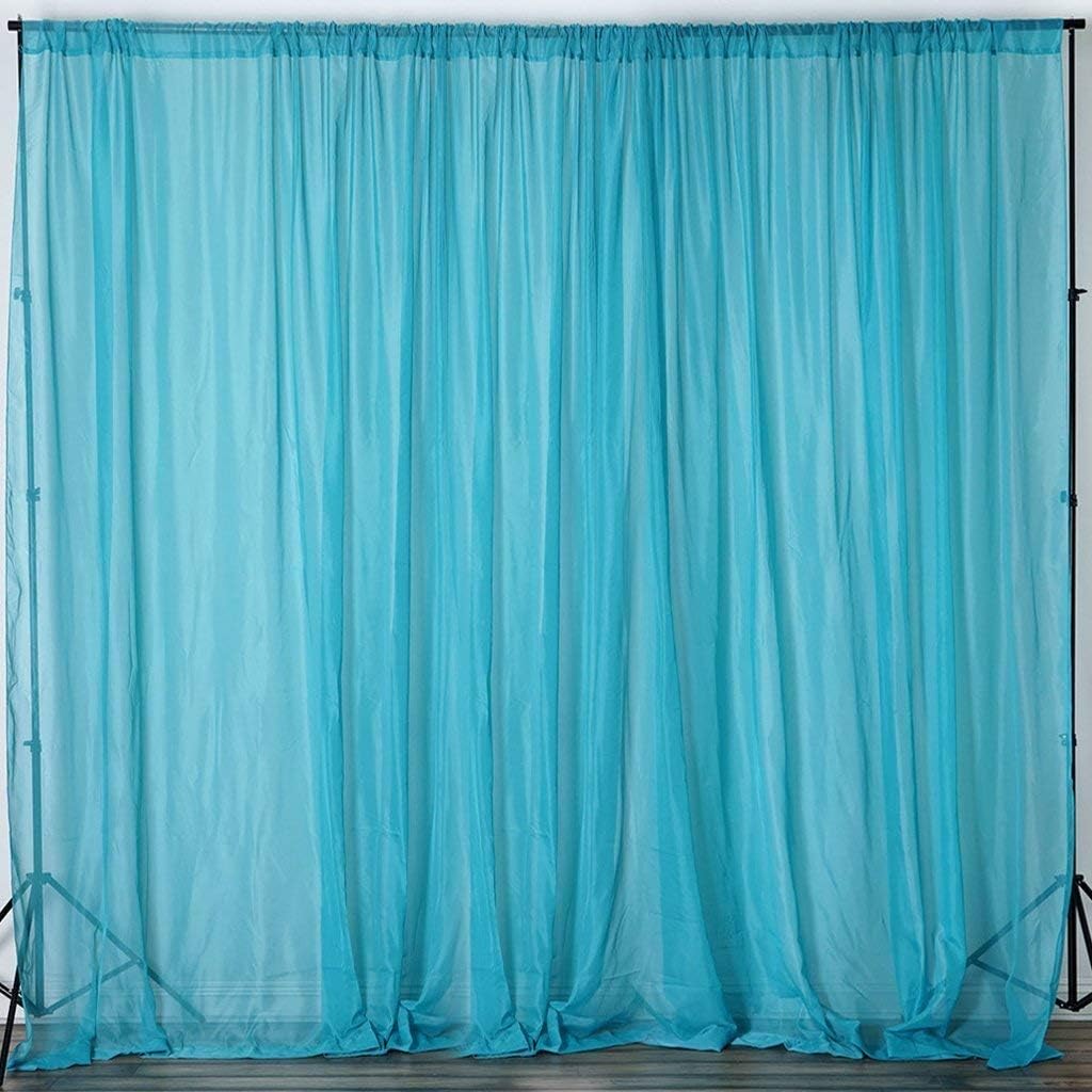 AK TRADING CO. 120" Wide (10Ft Wide) Sheer Voile Drape Panels for Backdrop, Wedding Events, Ceiling Drapes, Event Masking, & Decor - Select from 6ft to 50ft Length. (10 feet x 20 feet, Red)