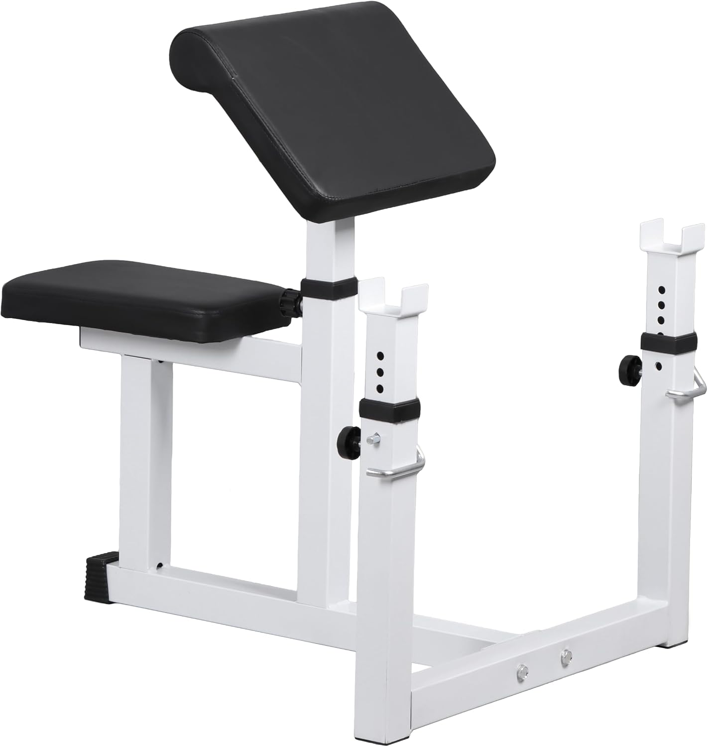 ZENY Adjustable Preacher Curl Bench Bicep Tricep Bench with Barbell Rack, Seated Strenghthen Training Isolated Barbell Dumbell Station