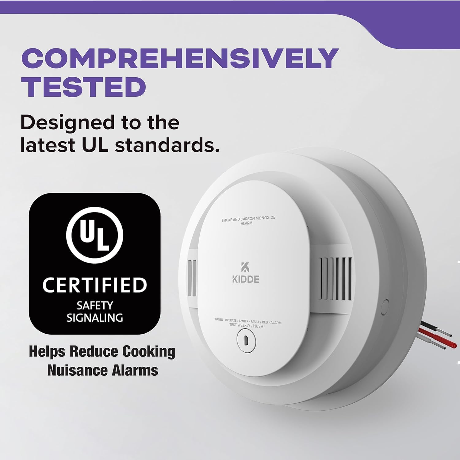 Kidde KN-COSM-IBA Hardwire Combination Smoke Carbon Monoxide Detector Battery Backup Voice Warning Interconnectable (2-Pack)