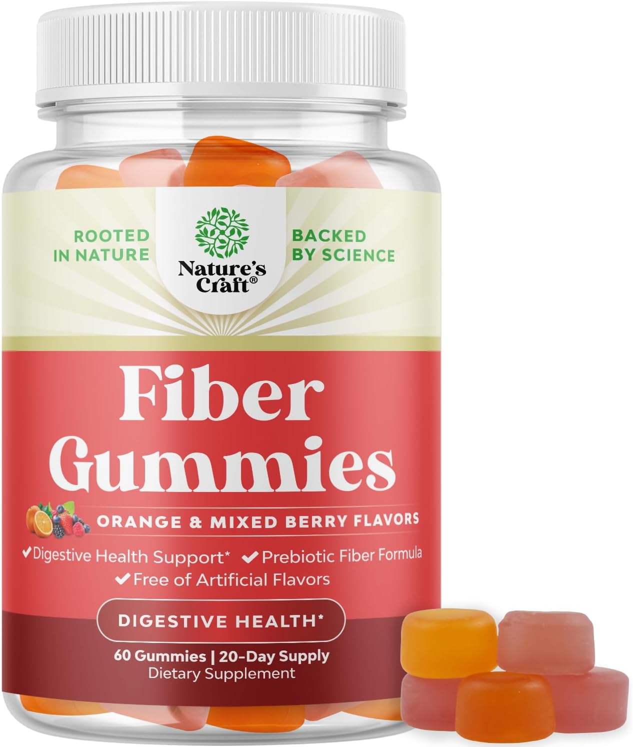 Tasty Prebiotic Fiber Gummies for Adults - High Fiber Supplement Gummies Vitamins for Adults with Prebiotic Soluble Chicory Root for Immunity and
