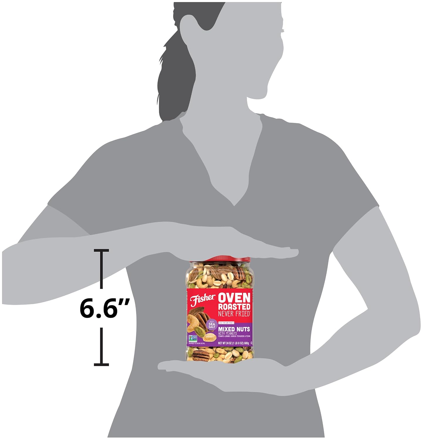 Fisher Oven Roasted Never Fried Deluxe Mixed Nuts, 24 Ounces