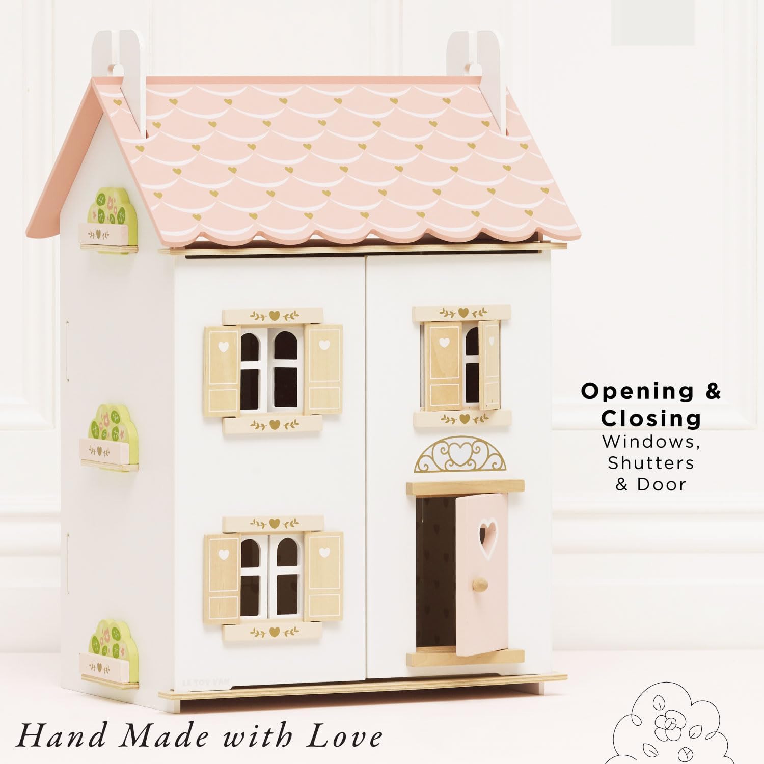 Le Toy Van Iconic Sophie's Large Wooden Doll House | Wooden Iconic Dollshouse, FSC Certified Wood, Plastic Free, Rigorously Safety-Tested
