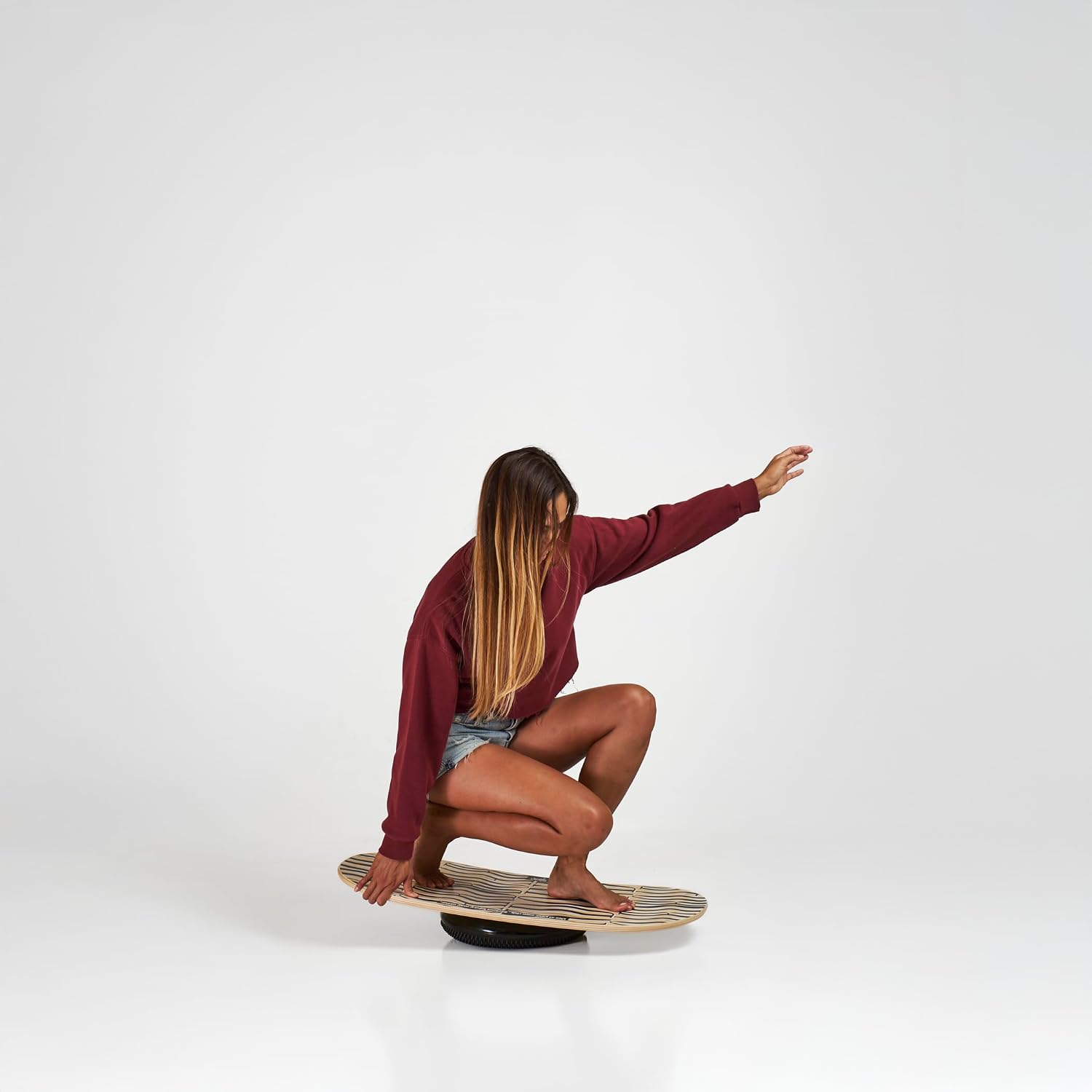 IndoFLO Balance Cushion - 14" Diameter - Inflatable and Fully Adjustable without a Pump - Use for Balance Board, Standing Desk or Physical Therapy.