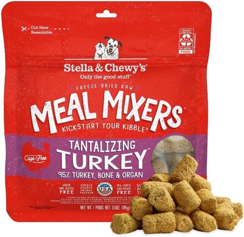 Stella & Chewy's Freeze-Dried Raw Chicken Meal Mixers- Dog Food Topper and Mixer - Made with 95% Cage-Free Chicken, Organs & Bone - Perfect for Picky Eaters - Grain-Free - 3.5oz