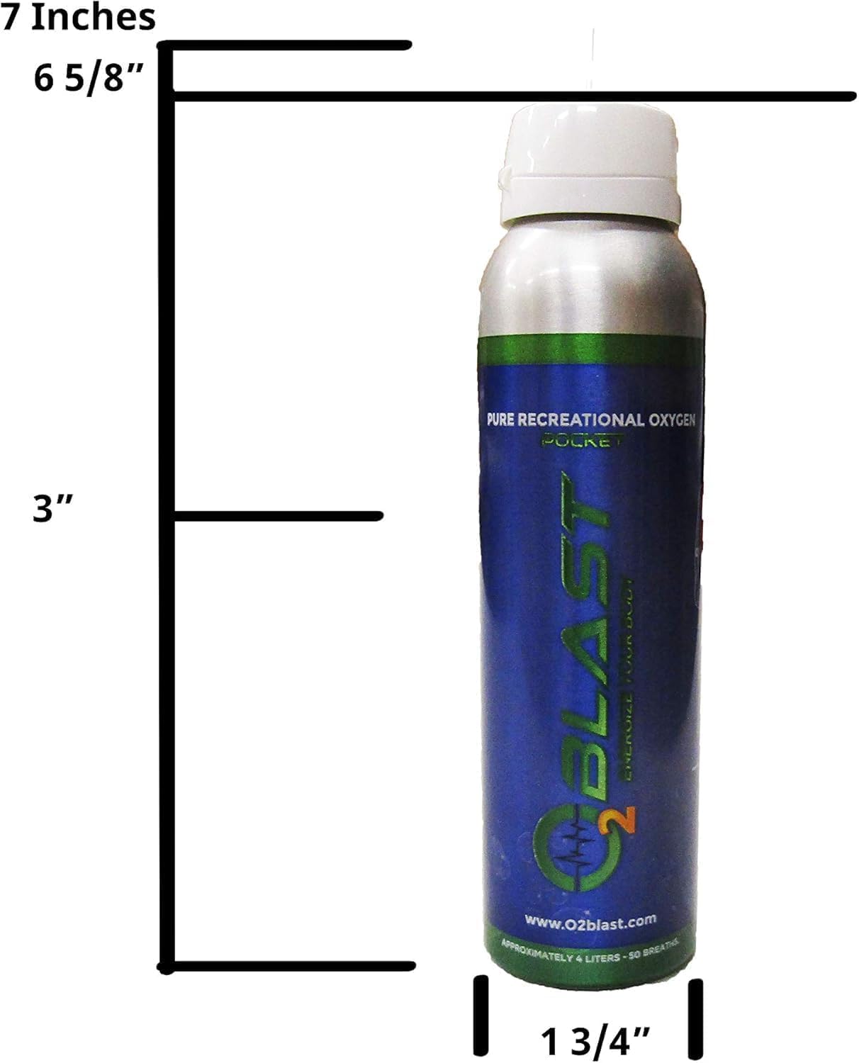 O2 Blast - 4L Portable Oxygen Can with Flip-Top Cap, Compact Design, 6-Pack