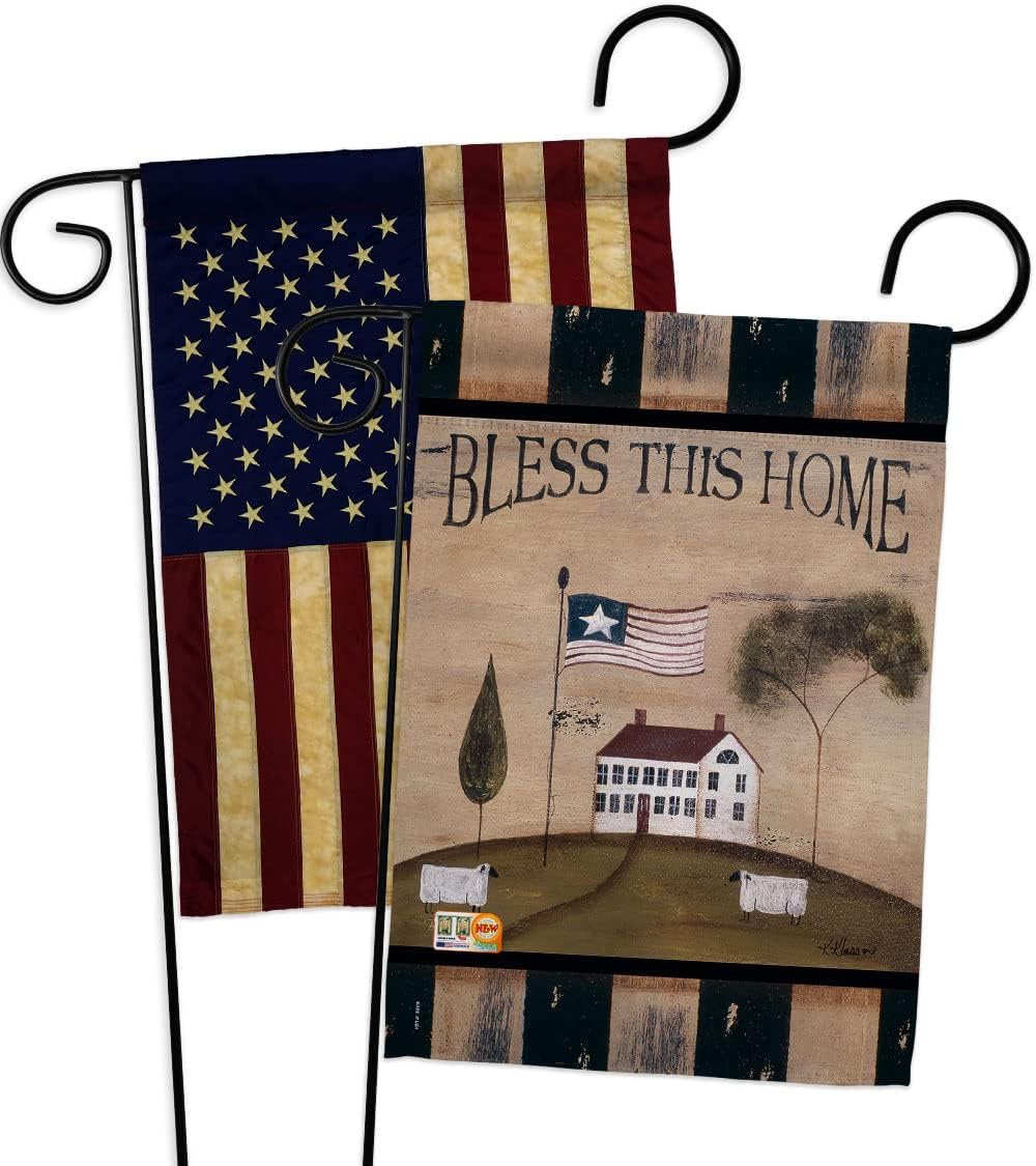 Welcome Bless This Home Burlap Garden Flags Pack Country Living Primitive Farm Western Barn American Rustic Cowboy Rural Ranch USA Vintage Applique
