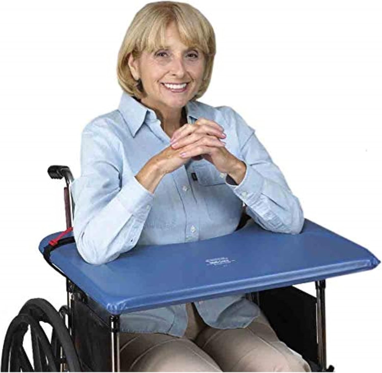 Skil-Care 16"-18" Wheelchair Vinyl Lap Tray with Straps, Provides Proper Body Alignment & Balance, Available in Nylon or Vinyl Covers, Easy-Release Hook & Loop Closures, Wipe-Clean Surface, 705020