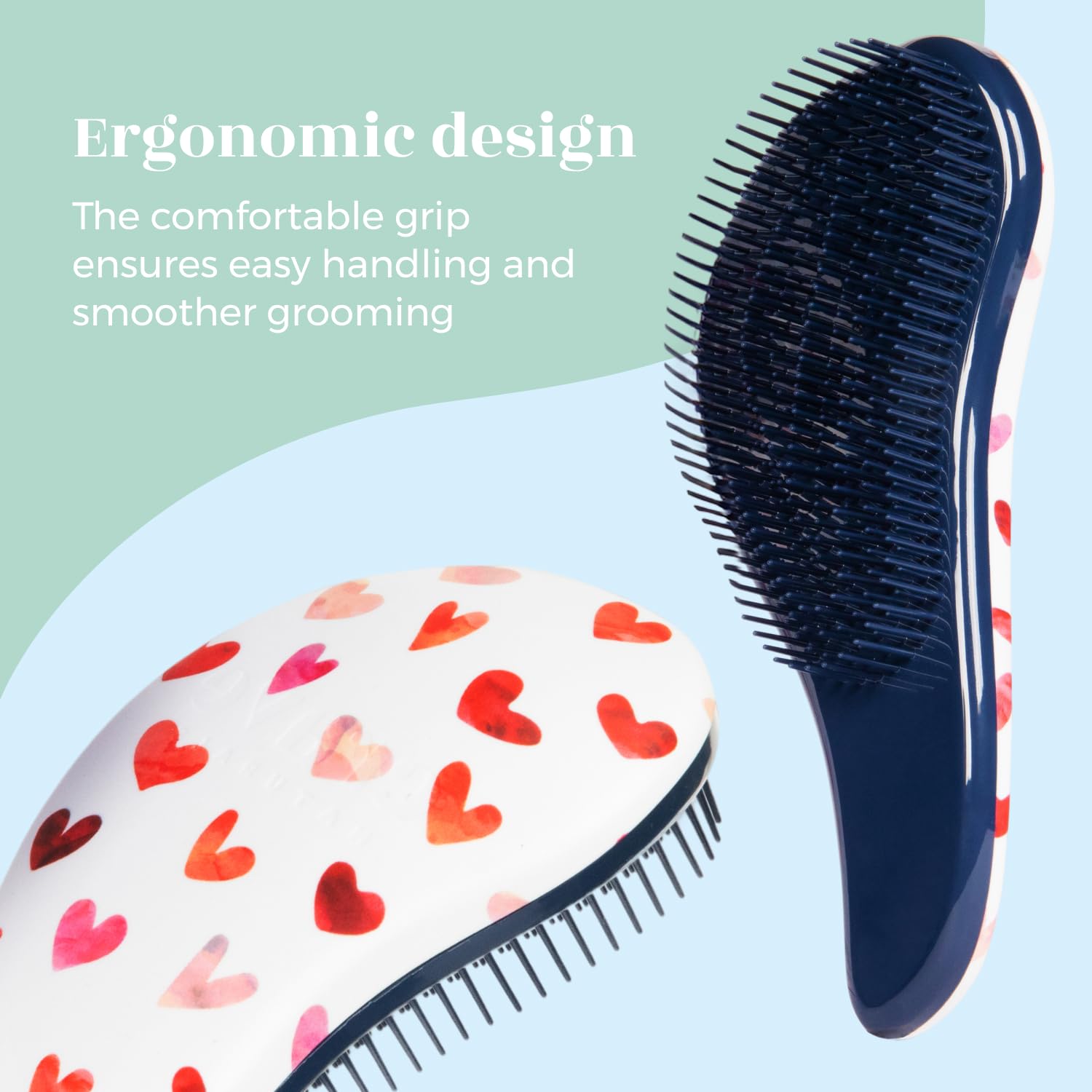 Crave Naturals Glide Thru Hair Brush - Detangler Brush for Curly, Straight, Wet or Dry Hair - Gentle Detangling Brushes for Adults, Kids, Toddlers - Hair Accessories for Women, 7.5x3" - Pink
