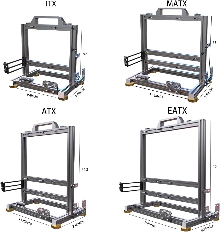 DIY Open Frame PC Chassis, Aluminum Computer Case, Supports ITX Motherboard, Excellent Cooling, Type-C Support