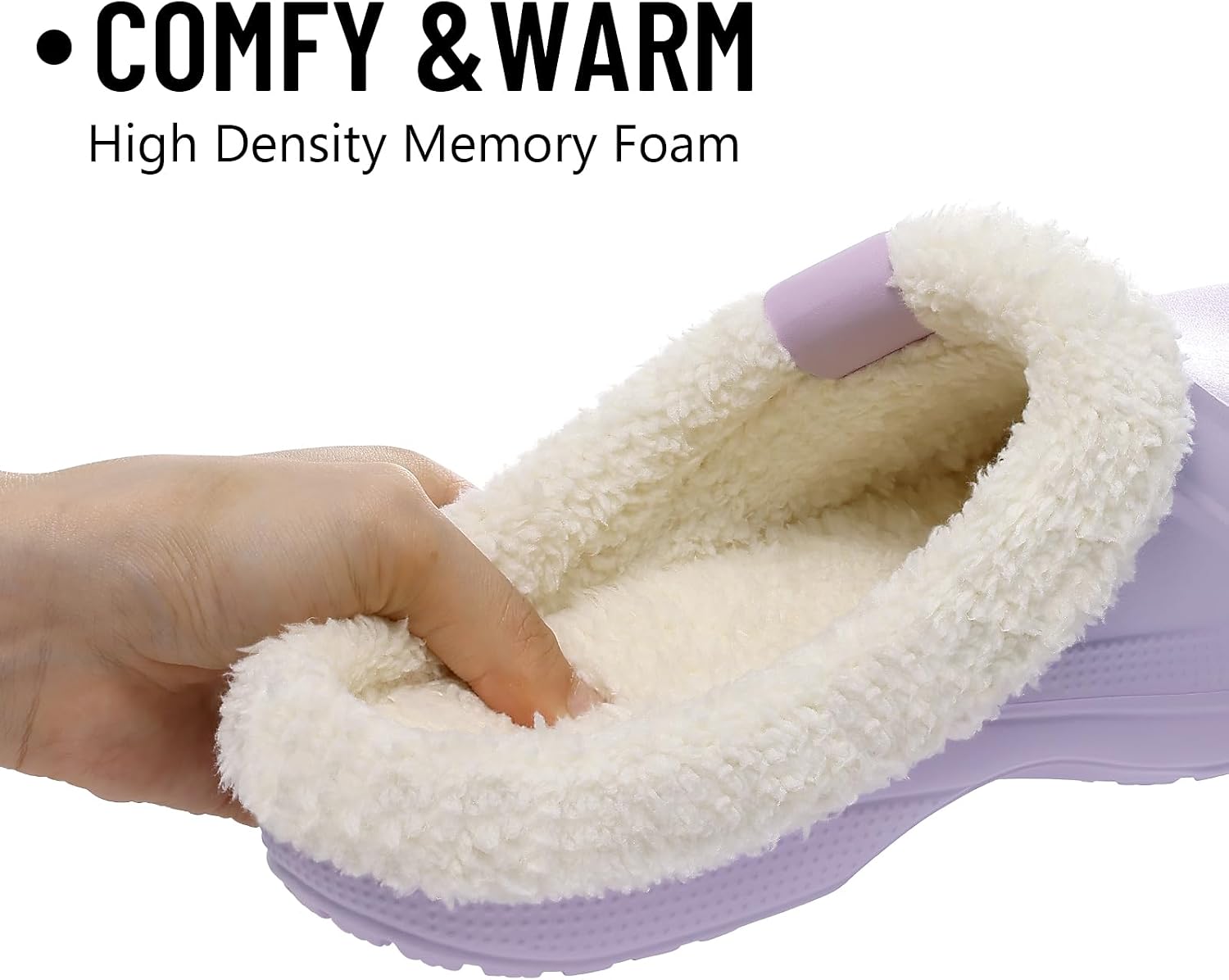 Beslip Fur Lined Clogs for Women & Men Fuzzy Slippers with Memory Foam