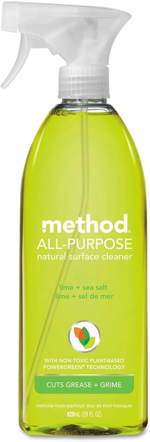 method All-Purpose Cleaner Spray, Lime + Sea Salt, 28 fl oz | Cuts Grease & Grime on Counters, Glass, Sealed Wood & Floors, for Kitchen & Bathroom, Controlled Mist, Streak Free