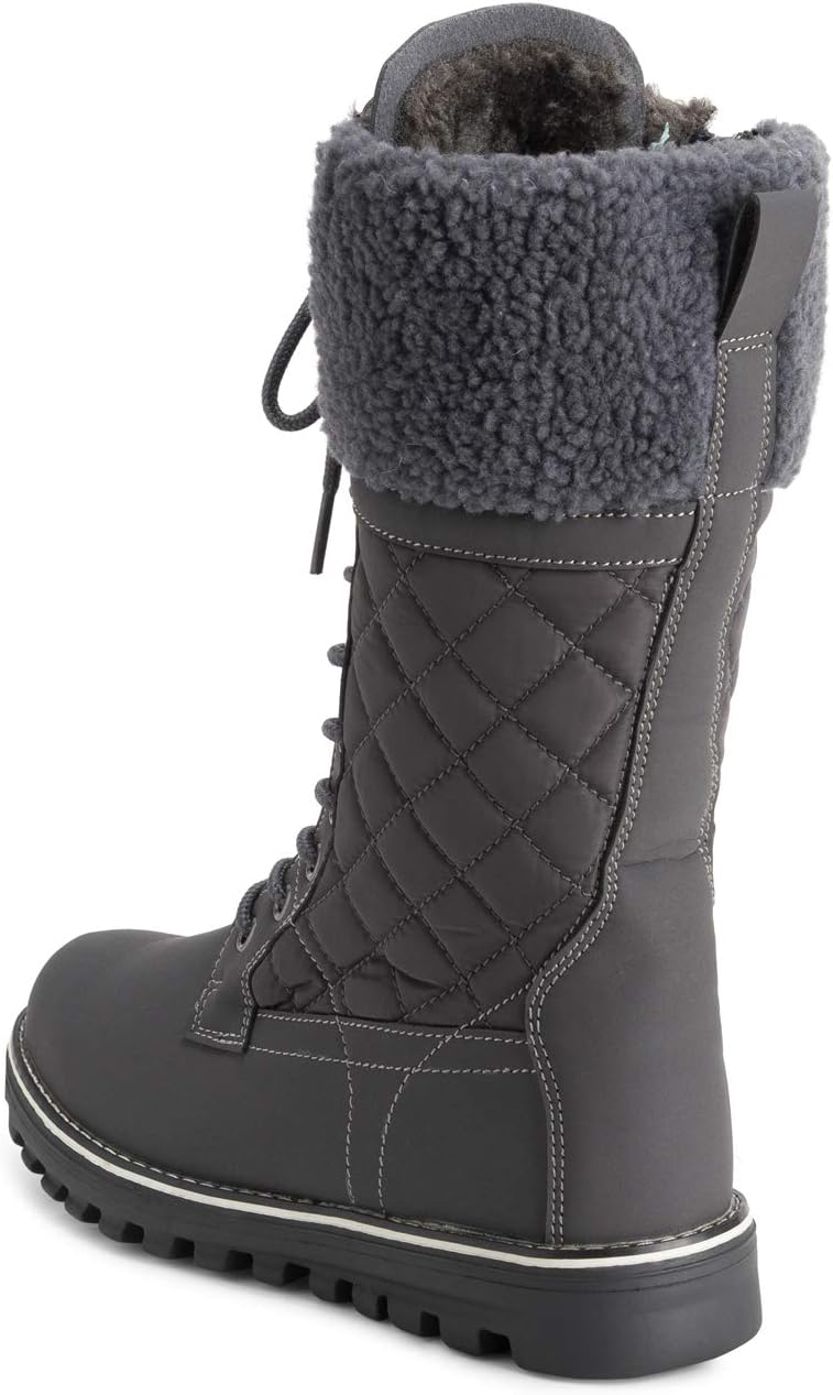 POLAR Womens Faux Fur Warm Thermal Waterproof Outdoor Walking Snow Winter Rubber Sole Calf Boots