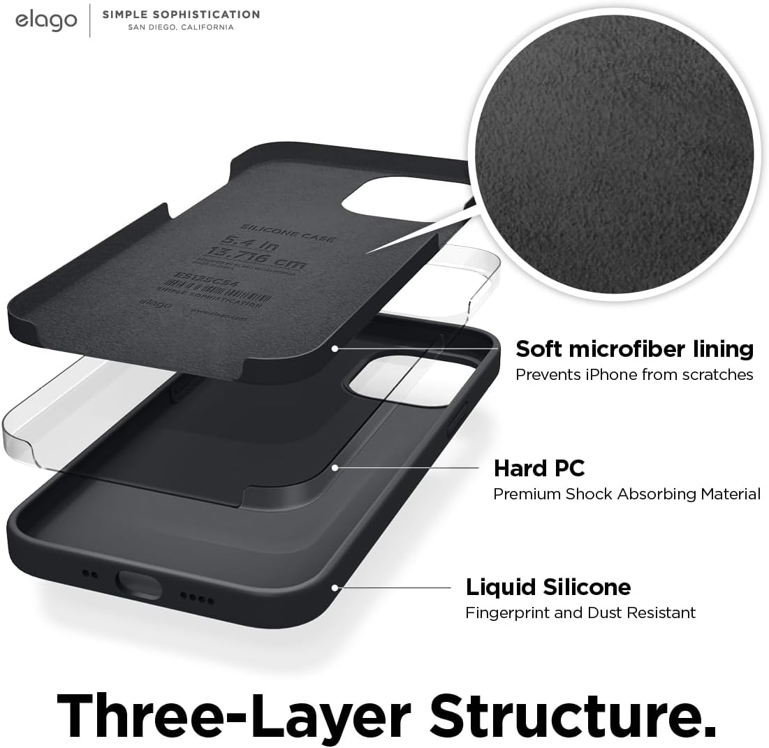 elago Premium Liquid Silicone Case for iPhone 12 Mini Lavender