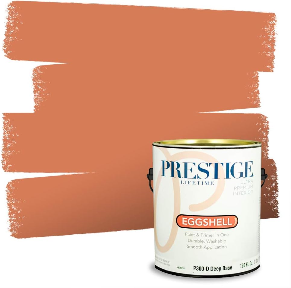 PRESTIGE Paints Exterior Paint and Primer In One, 1-Gallon, Semi-Gloss, Comparable Match of Sherwin Williams* Captivating Cream*
