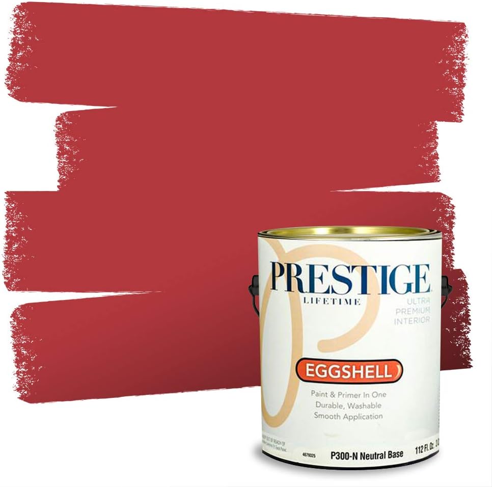 PRESTIGE Paints Exterior Paint and Primer In One, 1-Gallon, Satin, Comparable Match of Sherwin Williams* Real Red*