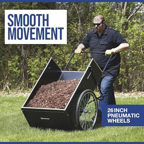 Strongway Garden Cart - 400-lb. Capacity, 14 Cu. Ft. 48in.L x 29in.W