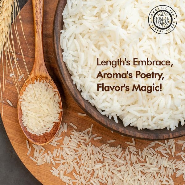 Pride Of India - Extra Long Indian Basmati Rice - Naturally Aged Aromatic Grain, 1.5 Pound Jar