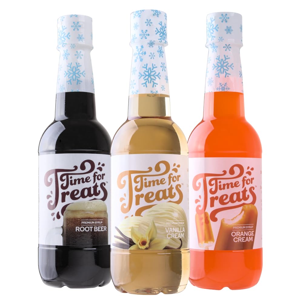Time For Treats 3-Pack Tropical Punch, Watermelon, Lime Syrup 16.9 Fluid Ounce Per Bottle for Snow Cones, Homemade Sodas, Cocktails, Coffee, Baking and More