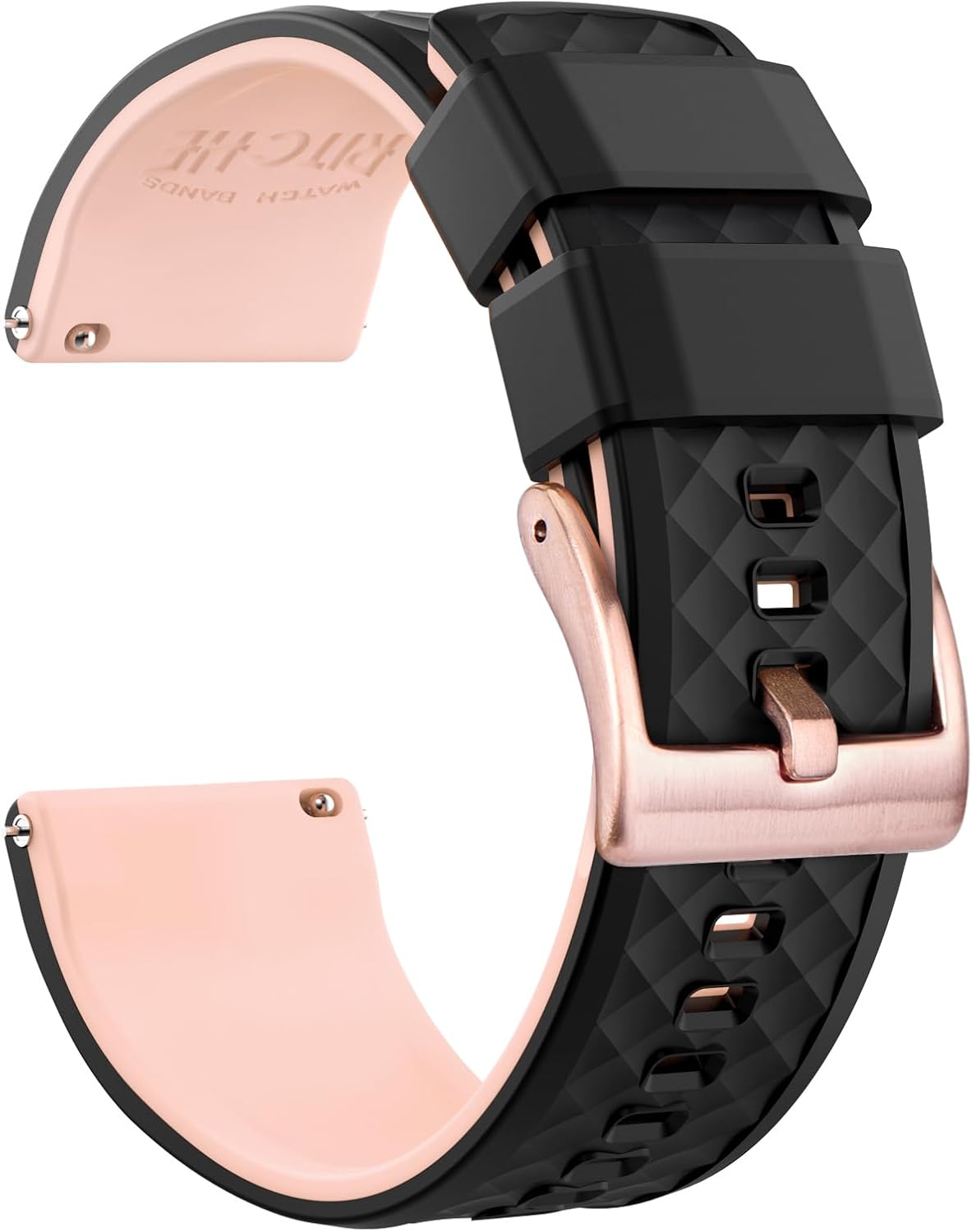 Ritche Christmas Gift Silicone Watch Bands 18mm 20mm 22mm 24mm Quick Release Rubber Watch Bands for Men, White Elephant Gifts