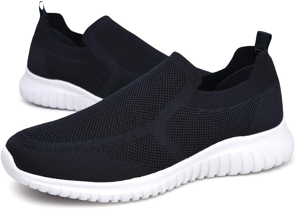 konhill Mens Slip-On Knit Walking Sneakers