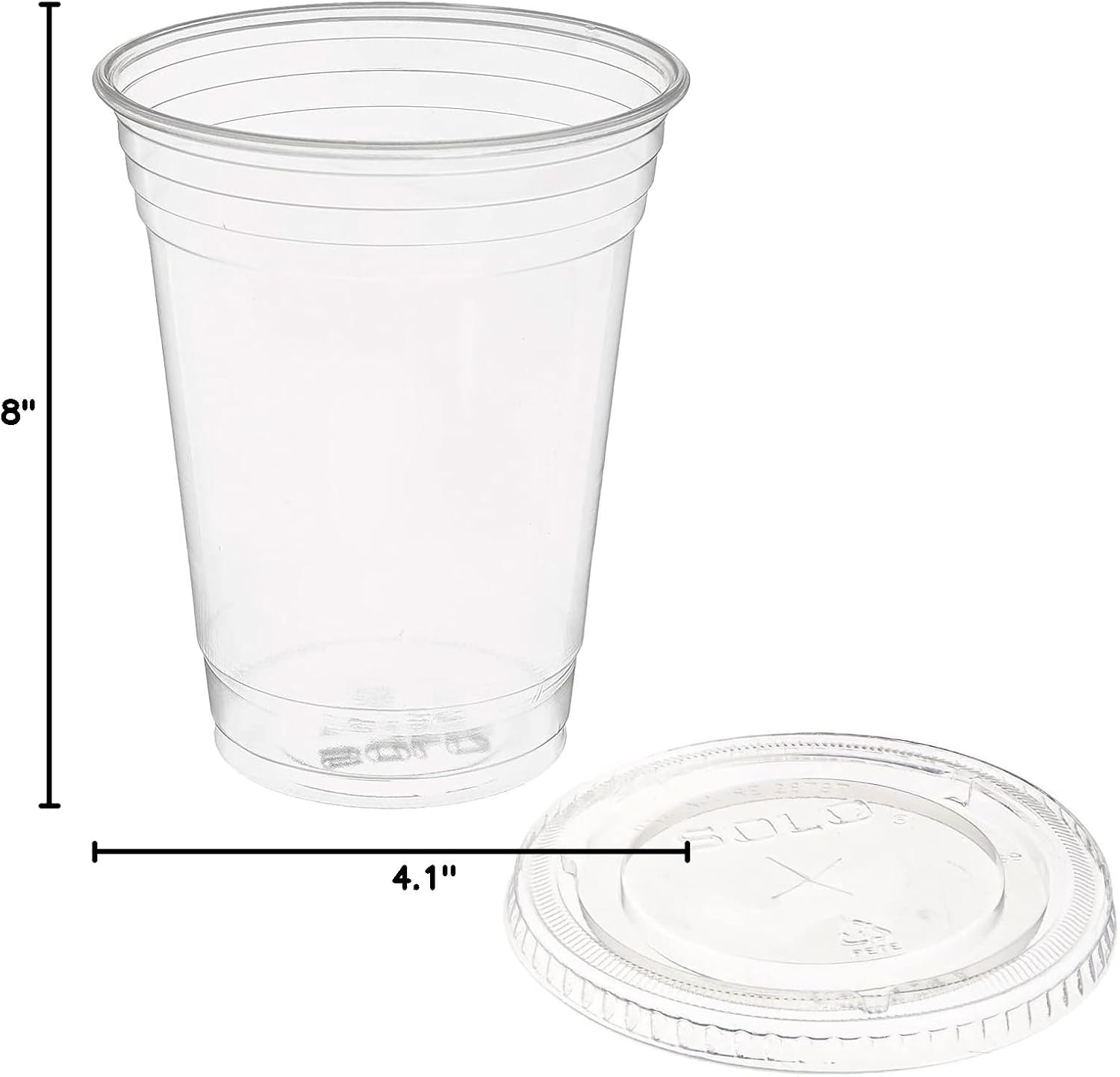 Clear Plastic Disposable Cups for Iced Coffee Bubble Boba Tea Smoothie, 16 oz, 50 Sets with Flat Lids