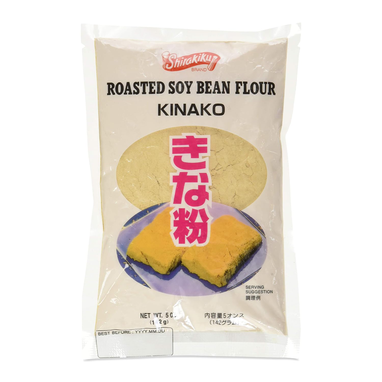 Shirakiku Kinako Japanese Roasted Soybean Flour - Additive-free Soybean Flour, Superfine Texture, Ideal for Baking & Cooking, 5 OZ (Pack of 1)