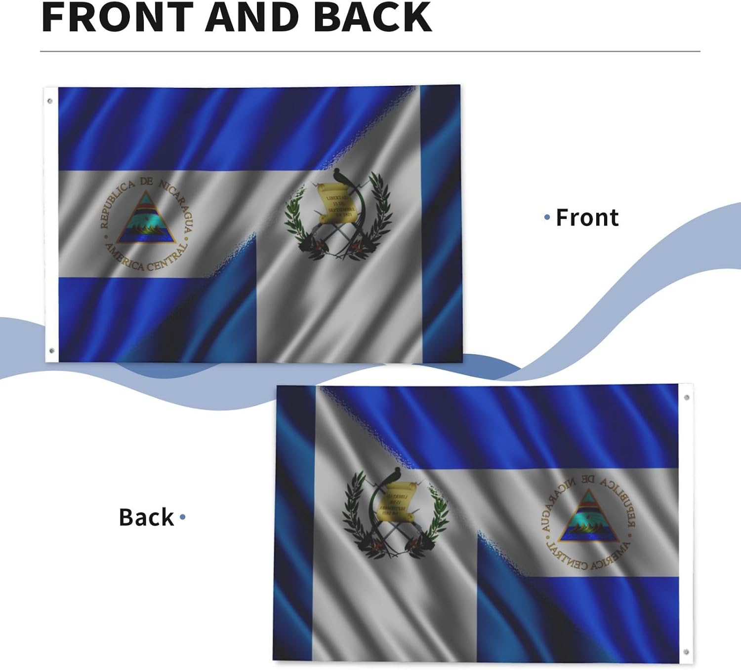 Nicaraguan Nicaragua And American Usa Flag 2x3 Ft Flags Double-Sided Printing Outdoor Indoor Decoration Country Flag 2x3 Foot Polyester Banner